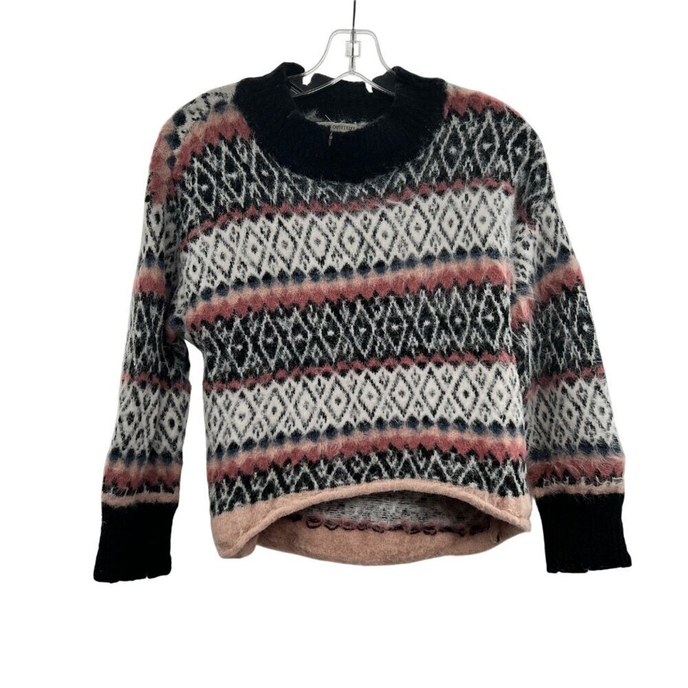 Urban Outfitter Fuzzy Sweater Multicolor Women's Size XS Mock Neck Pullover
